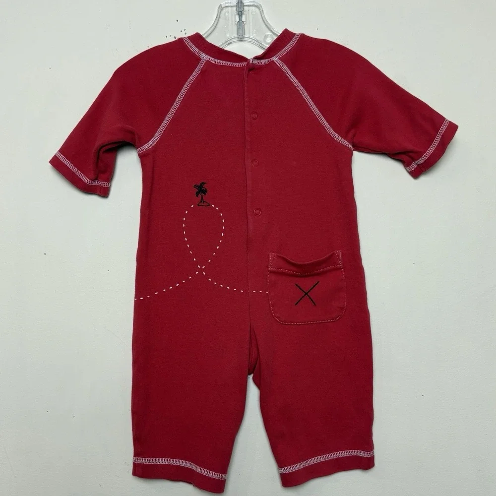 Vintage Gymboree Pirate Island 3-6 M Romper Boat Treasure Map RARE